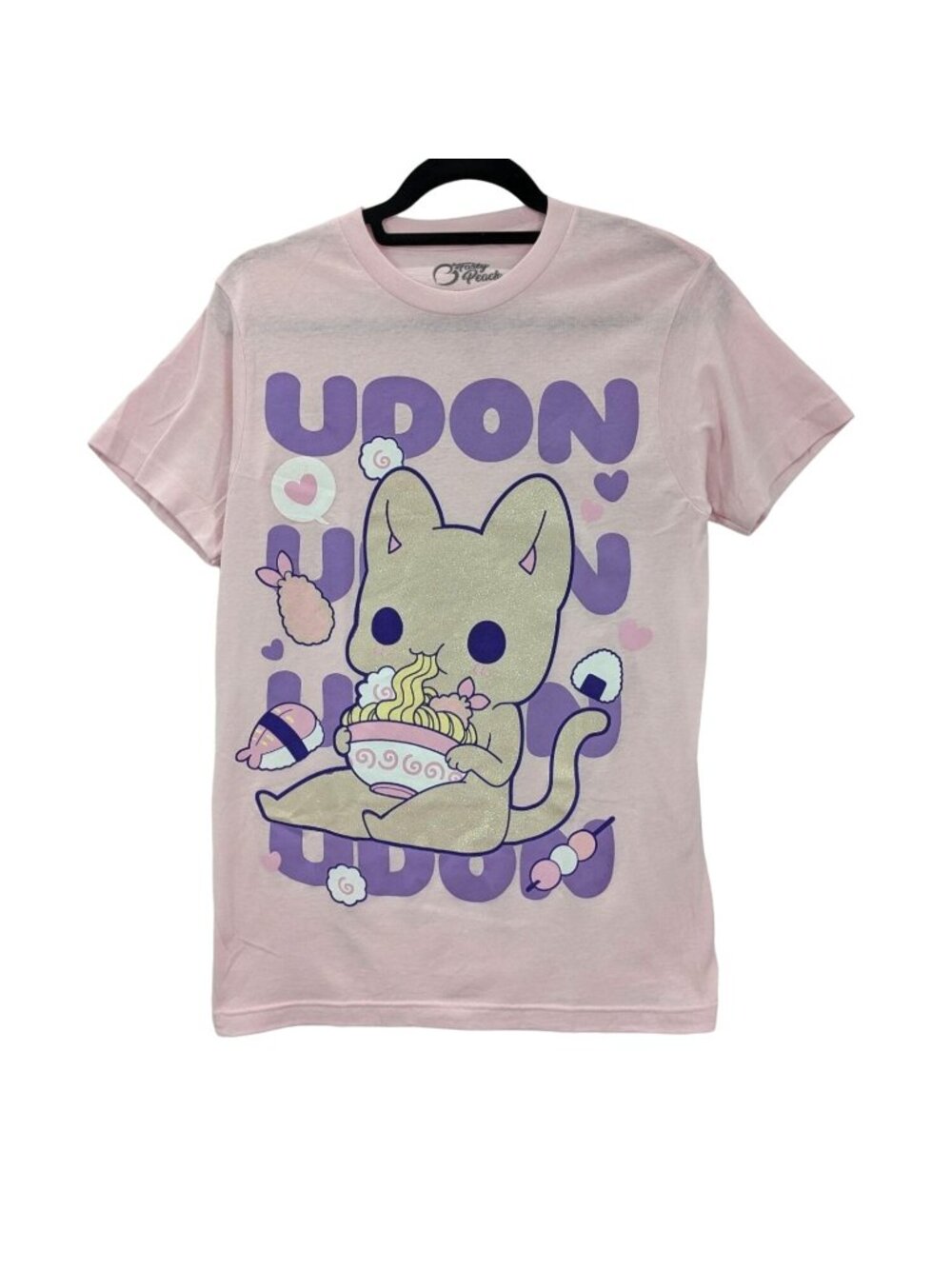Kawaii Anime Cat Graphic T Shirt Pastel Cartoon Udon Noodles Harajuku Y2K Size S